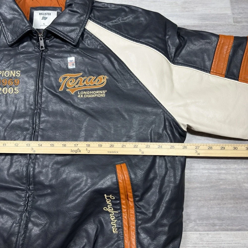 University of Texas at Austin Longhorns Graphic Faux Leather Jacket Men's XL New